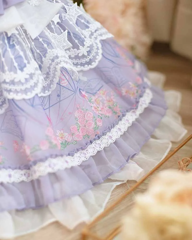 Birthday Party Lolita Sweet Dress Girls Kids Summer Lace Dress Cute Princess Doll Teen Girls 2-10Y
