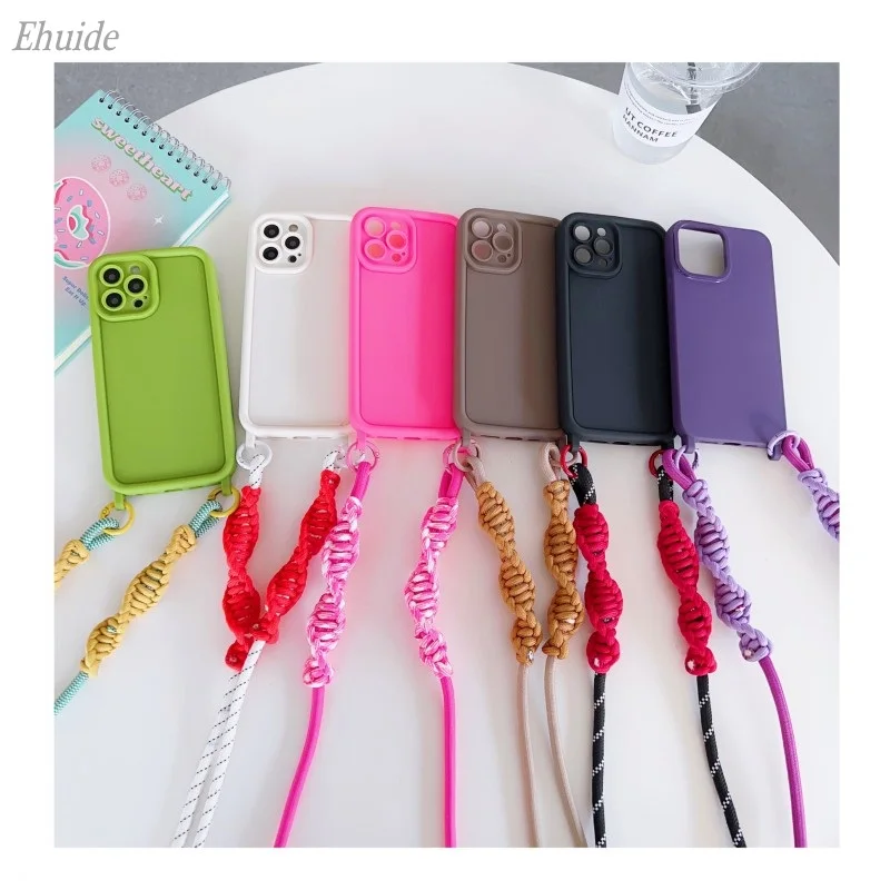 Crossbody Lanyard Case with Twist Strap and Lens Protection - Shockproof Cover