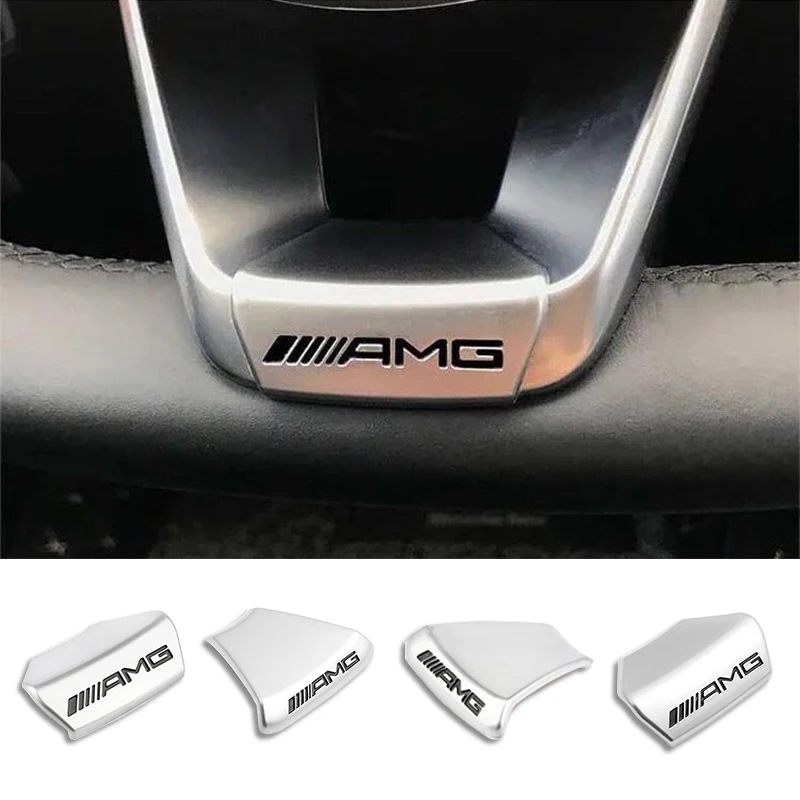 Car Emblem Badge Steering Wheel Decoration Trim Sticker For Mercedes Benz AMG W206 W204 W205 W212 W213 W221 W222 W223 W251 W464 car steering wheel logo stickers
