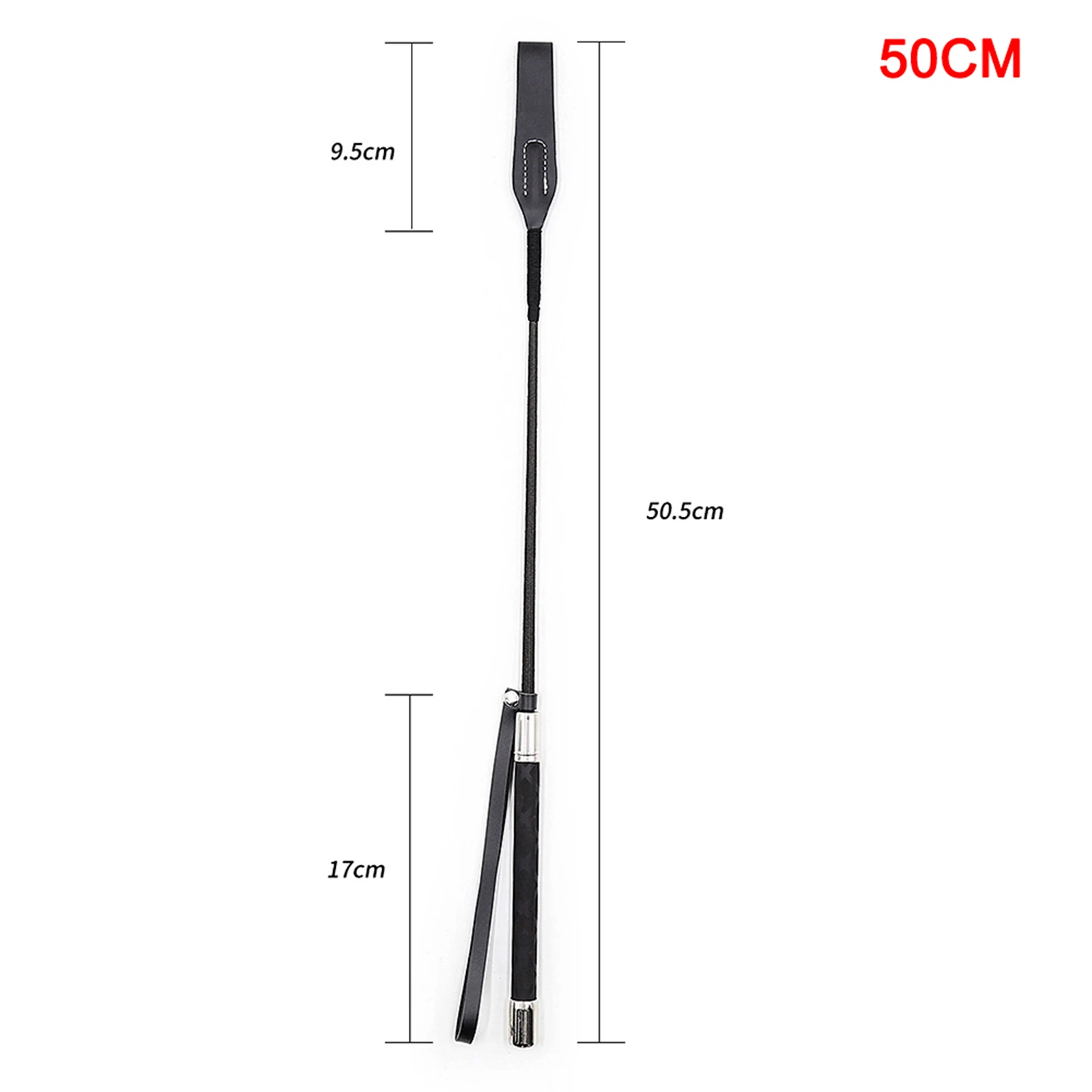 Deluxe Black Equestrian Riding Crop with Comfortable Grip for Versatile Use