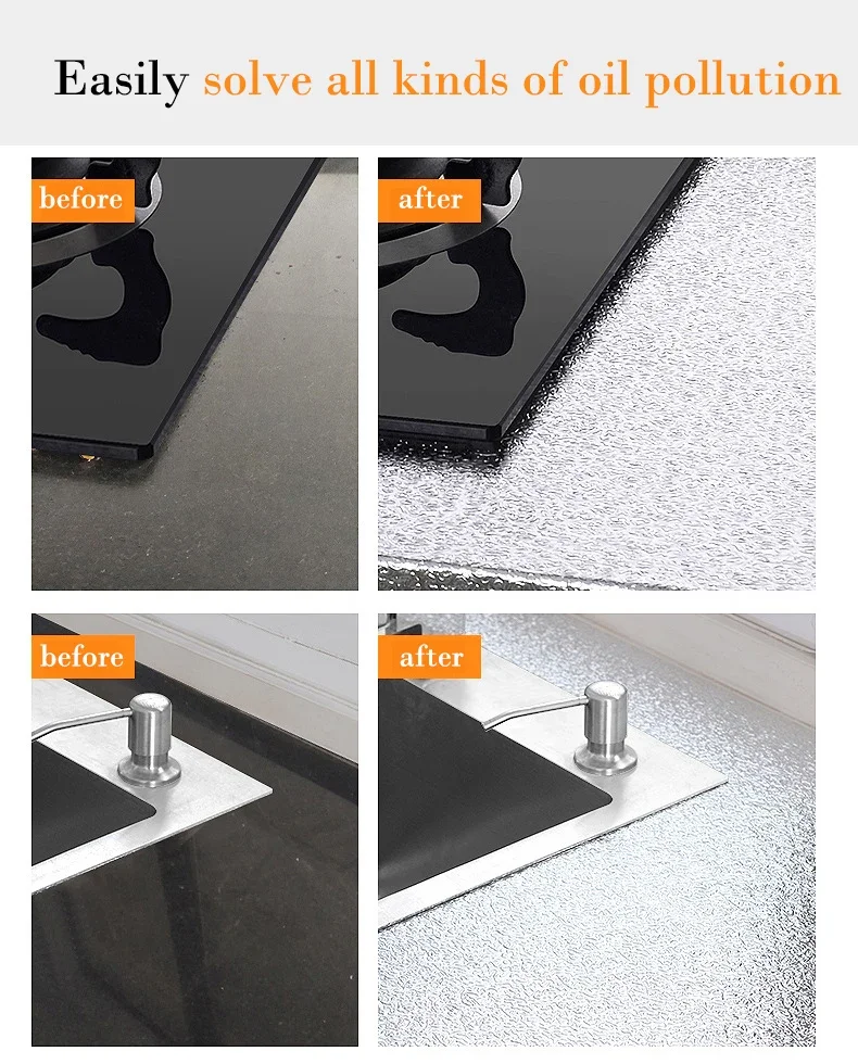 Moderne Küchen-Ölbeständige Selbstklebende Aufkleber Antihaft-Hochtemperatur-Aluminiumfolie Gasherd-Schrank Kontakt-Tapete – Detail 2
