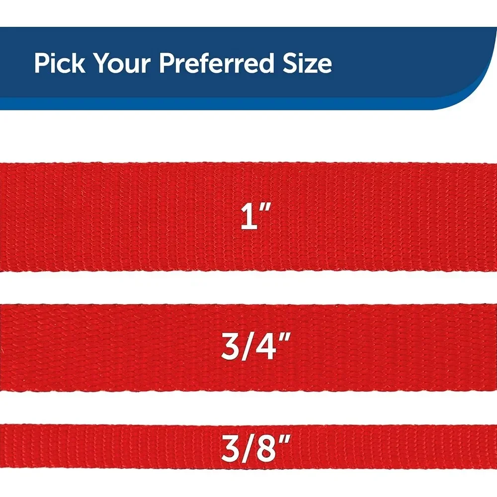 Nylon Dog Leash – Strong, Durable, Traditional Style Leash with Easy to Use Bolt Snap – 3/4" x 6', Red