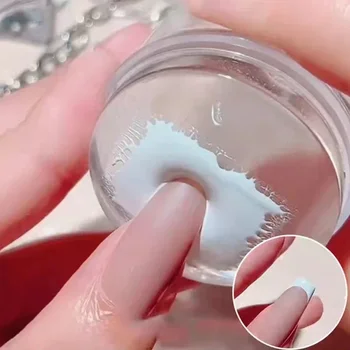 실리콘 투명 템플릿 인감 스탬퍼 스크레이퍼 스탬핑 프랑스어 매니큐어 플레이트 스탬프 스텐실 네일 스탬프 아트 엠보싱 도구