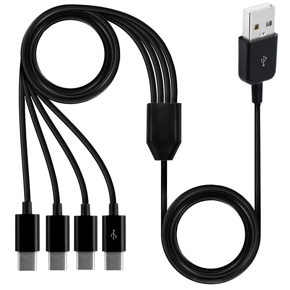 USB Splitter Cable 1.5m 1m 0.3m Type-C 1 to 4 3 2 Port Type C USB C to USB Y Multiple Charging Date for Smartphone Tablet