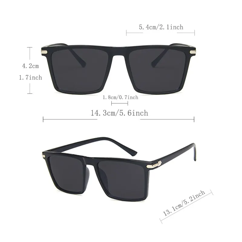 Gepolariseerde Flat Top Vierkante Zonnebril Voor Mannen Fashion Pilot Oversized Metalen Montuur Brillen