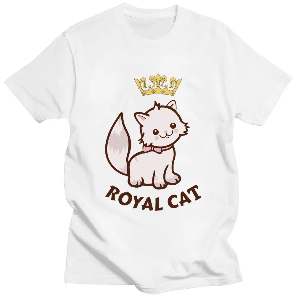 

Футболка с мультяшным принтом кота для мужчин и женщин, модная Повседневная дышащая хлопковая рубашка с коротким рукавом, с круглым вырезом, уличная одежда
