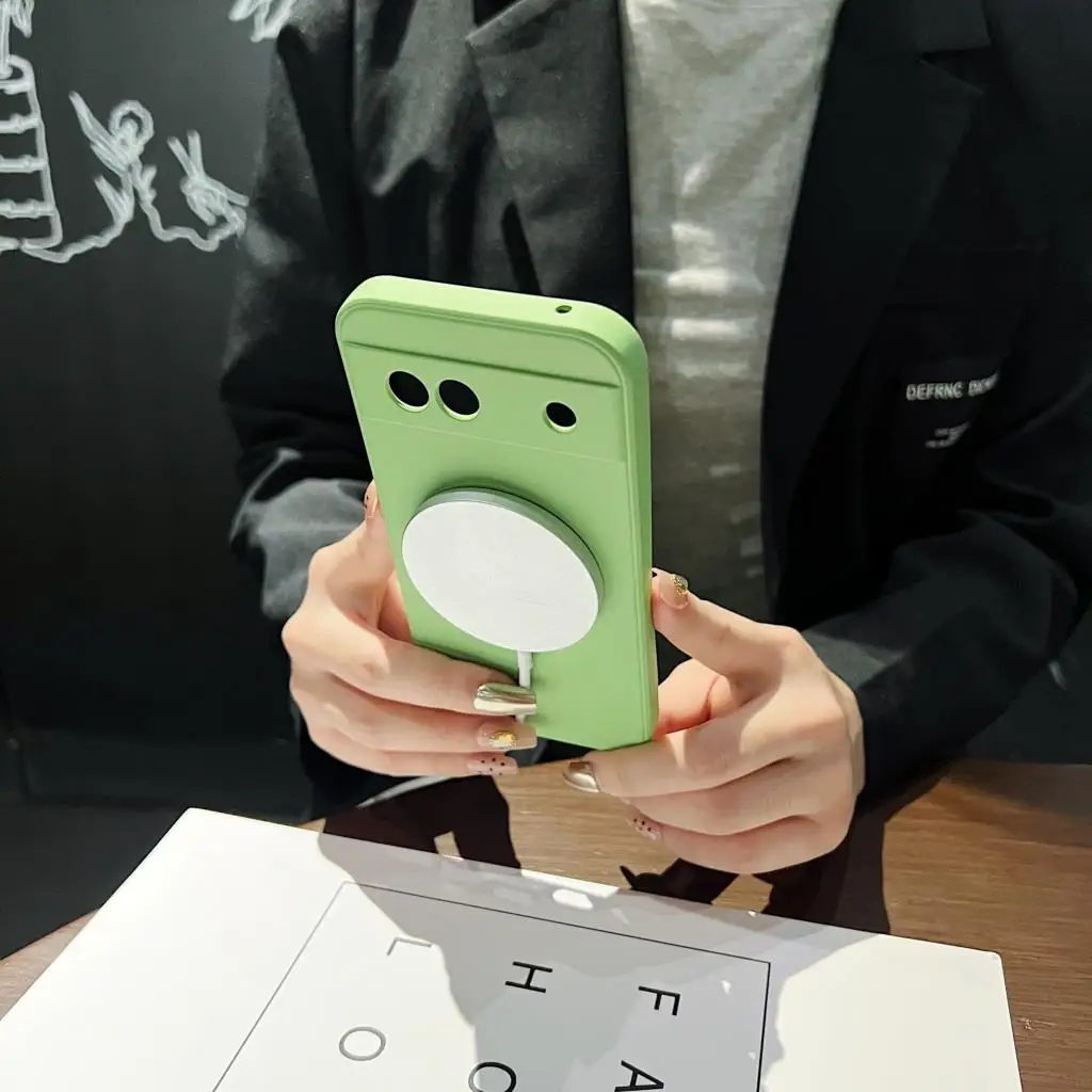 Magnetic Candy Matte Silicone Shockproof Case with Camera Protection