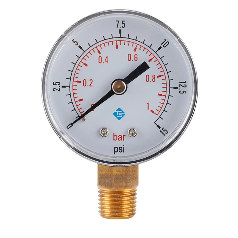 

Pressure Gauge 0-15psi/0-1bar BSPT 1/4" BSPT Thread Mini Low Pressure Meter Pressure Double Scale Manometer Air Water