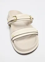 White Metal Buckle Designer Slippers Women Summer Comfortable Non-slip Slide Sandals Soft Bottom Flip-flops Beach Flat Sandals - Image 3