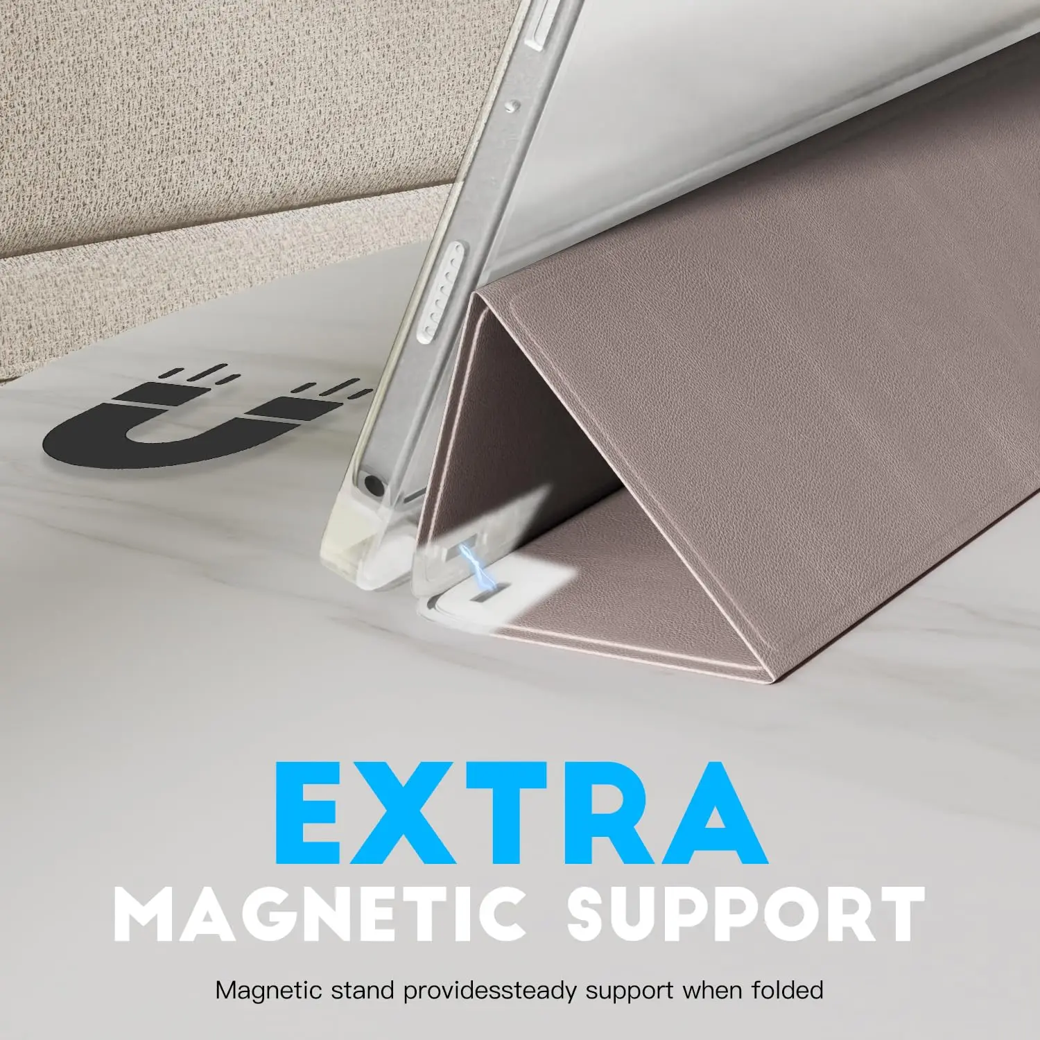 Magnetic Flip Smart Cover with Transparent Pencil Holder