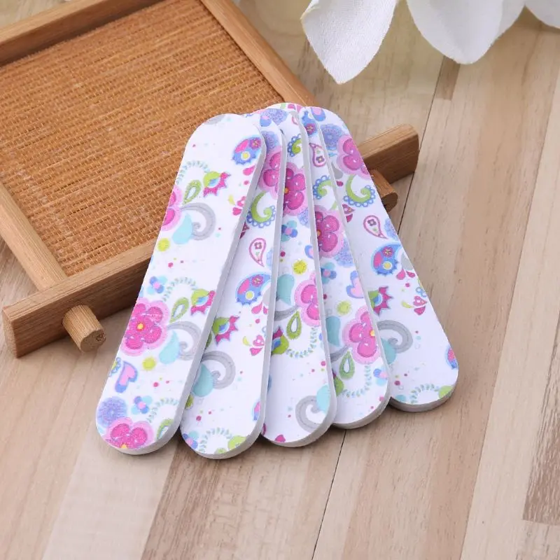 Mini Pro Nail Files Cute Round Double Sided Grit Nail Art Tips Tools Manicure  6