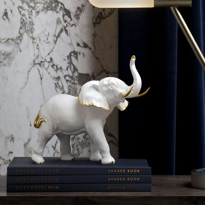 

Light Luxury Modern Creative Elephant Ornaments Office Desktop Decorations Home Living Room Tv Stand Resin Crafts