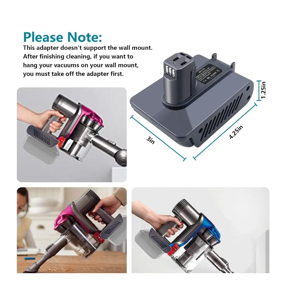 Portable 18V Battery Adapter Universal Multi-functional Vacuum Charger Li-ion Battery Converter for Dyson