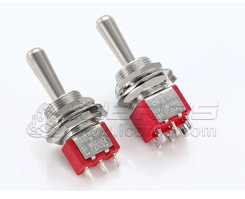 MTS-203 MTS-103 MTS-202 MTS-102 M12 Large Long Handle Mini Toggle Switch Momentary Switch 12MM ON-OFF-ON 6A 125VAC