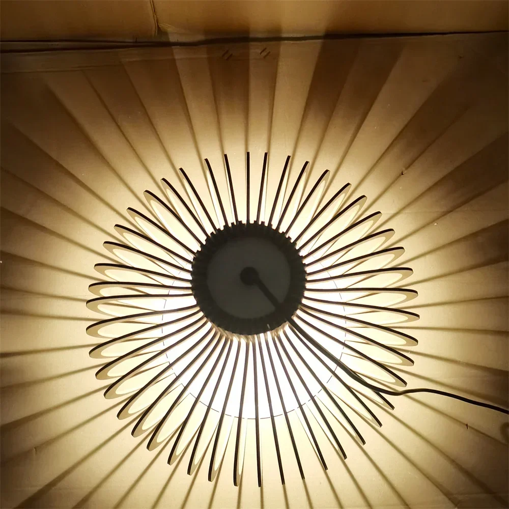LED Chandelier Holland Designer Country Style Foscarini solid wood Cage Chandeliers Light Black Bamboo Lamp Lighting Fixtures