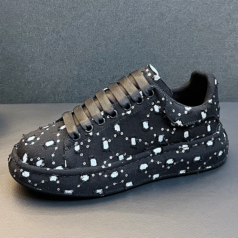 New Arrival Men Fahsion Causal Canvas Board Shoes Spring Autumn Luxury Designer Green Youth Trending Thick Bottom Sneakers 3