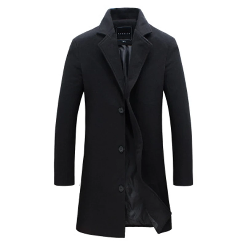 

Men Fashion Jackets Men Slim Fits Coats Business Mens Long Winter Windproof Outwears Plus Size 5XL Black Hot Sale High Quality