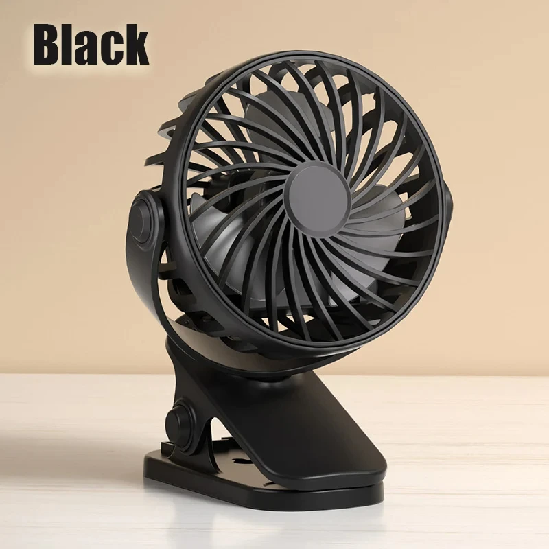 USB charging clip fan Portable Electric Fan 720° Rotating Night Light