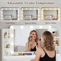 Makeup Vanity Desk with Lights,  Large Vanity Desk with Mirror and Lights in 3 Models 2