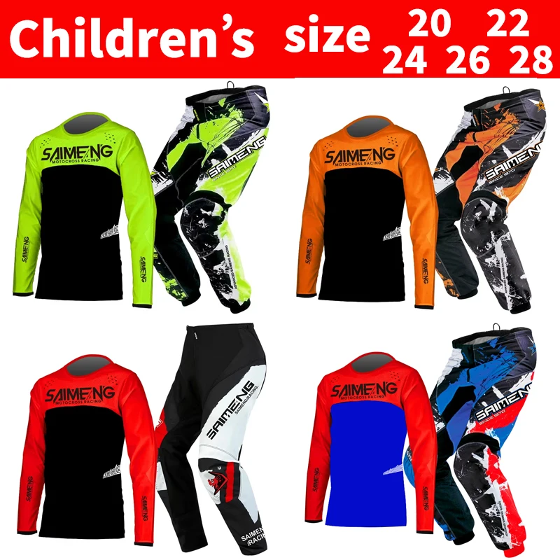 motocross kids set MX Jersey and Pants children Youth MTB DH UTV Enduro MX Gear Set Combo Off Road Racing Suit Dirt Bike