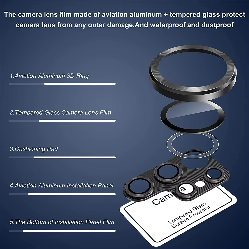 Metal Camera Lens Protective Glass Screen Protector Film