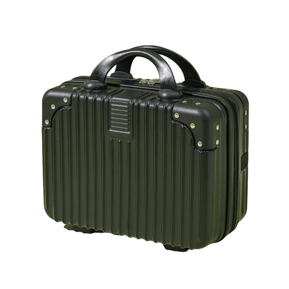 Retro Makeup Travel Case Square Mini Handheld Suitcase With Strap_voghion.com