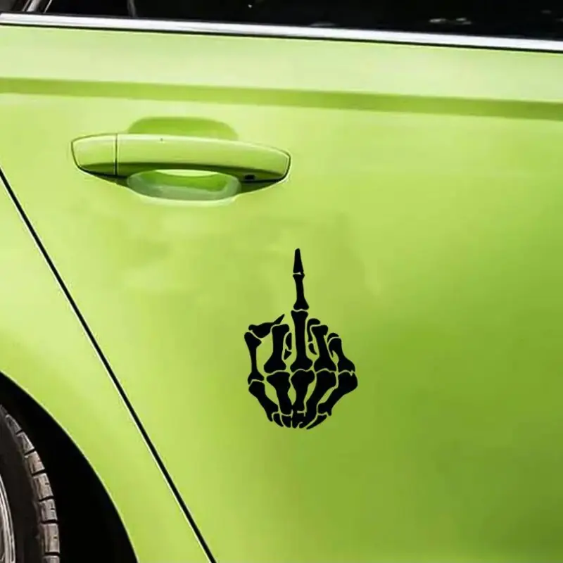 Skeleton Hand Skull Finger Sticker – Add a Touch of Humor to Your Car or Laptop
