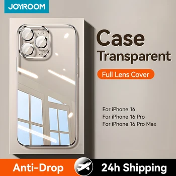Joyroom Soft TPU Case For iPhone 16 Pro Max Transparent Cover For iPhone 16 15 14 Pro Max Shockproof Case With Len Protection