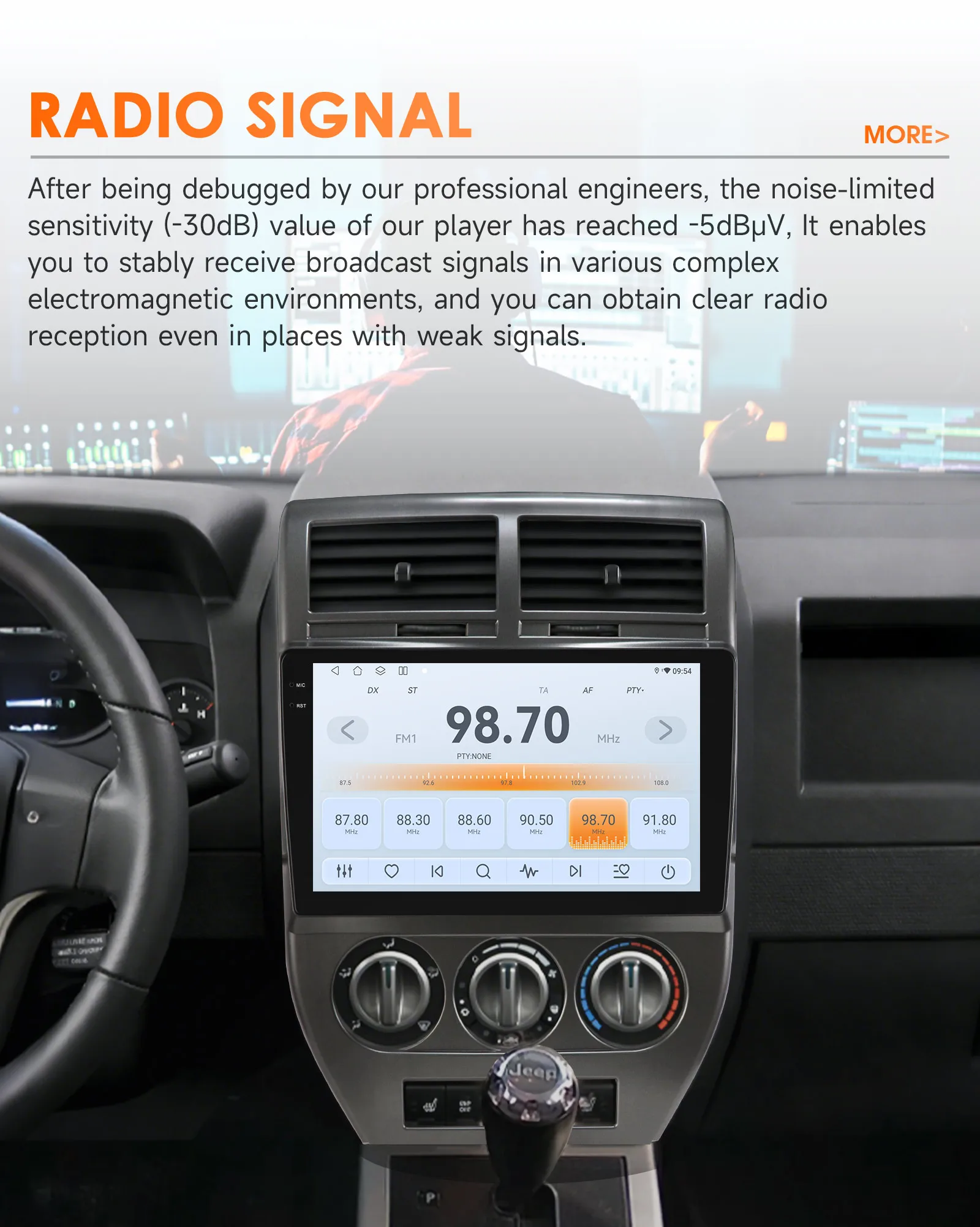 Android 14 Autoradio für Jeep Compass Patriot 2007 2008 2009 Carplay Android Auto Multimedia-Player GPS 360-Kamera Bildschirm SWC RDS – Detail 20