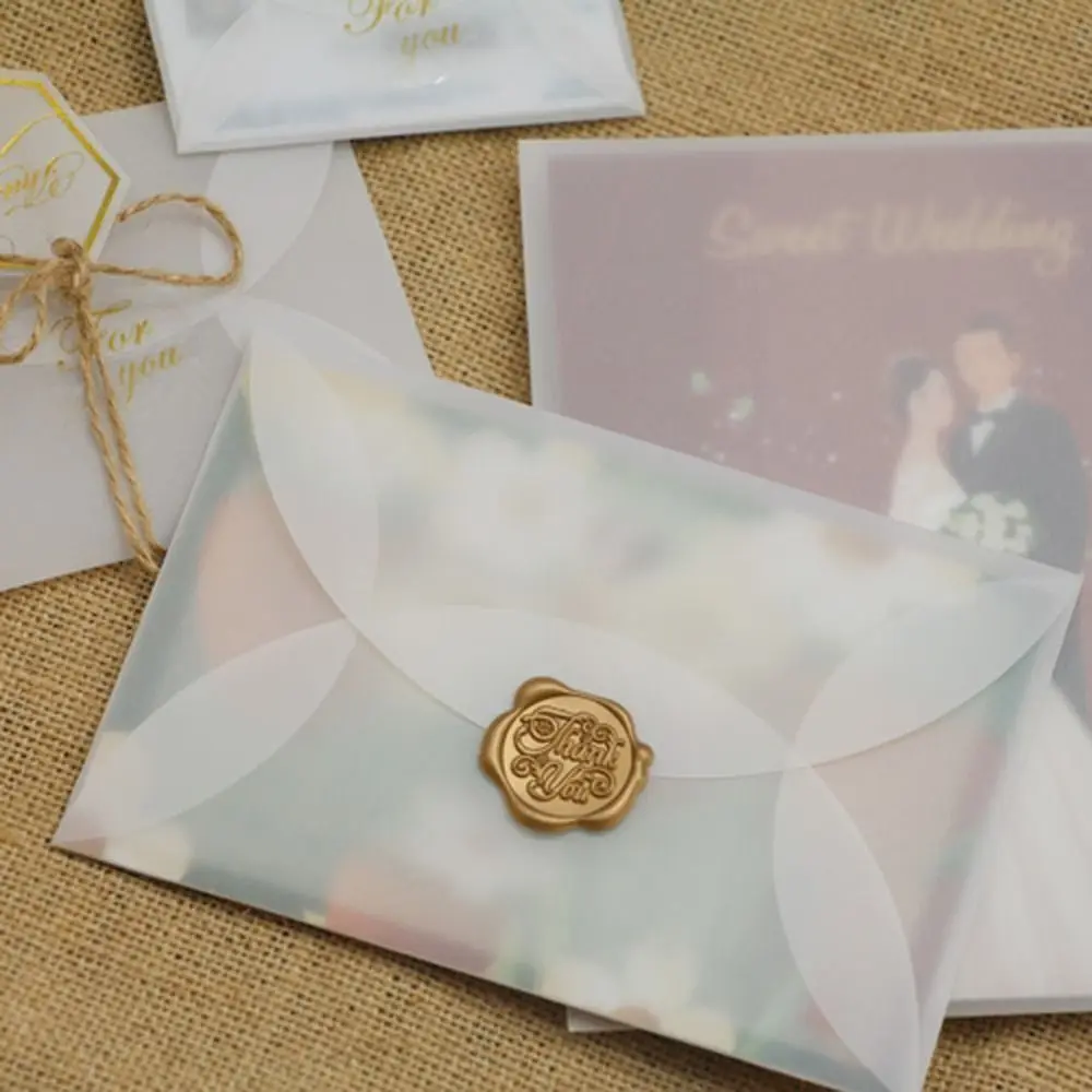 

5PCS Translucent Paper Envelope DIY Blank Wedding Envelopes Multifunctional Sizes Wedding Invitation Card Gift Packing