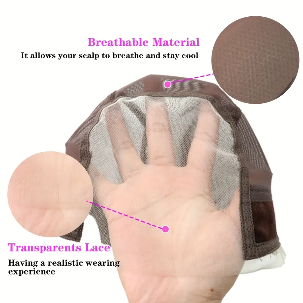 Breathable Lace Invisible Wig Cap Anti-Slip Adjustable Mesh Cap Double C Ear Buckle Design Suitable for Wig Wearing Women Only wig caps wig accessories