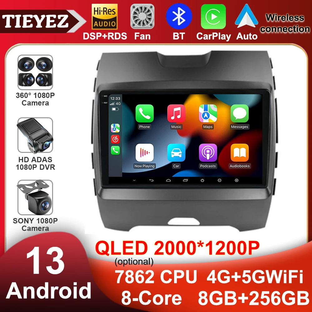 9 "Qled Android 13 Autoradio Per Ford Edge 2 2015 2016 2017 2018 Multimedia Tv Gps Lettore Video Lettore Autoradio Navigazione Dsp