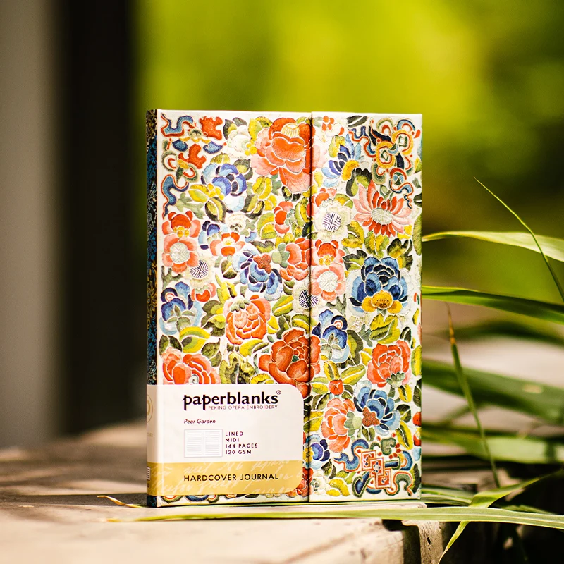 Paperblanks 북경 오페라 노트 - 대학생을 위한 빈티지 중국 스타일 일기 수 놓은 꽃 디자인 예술 저널