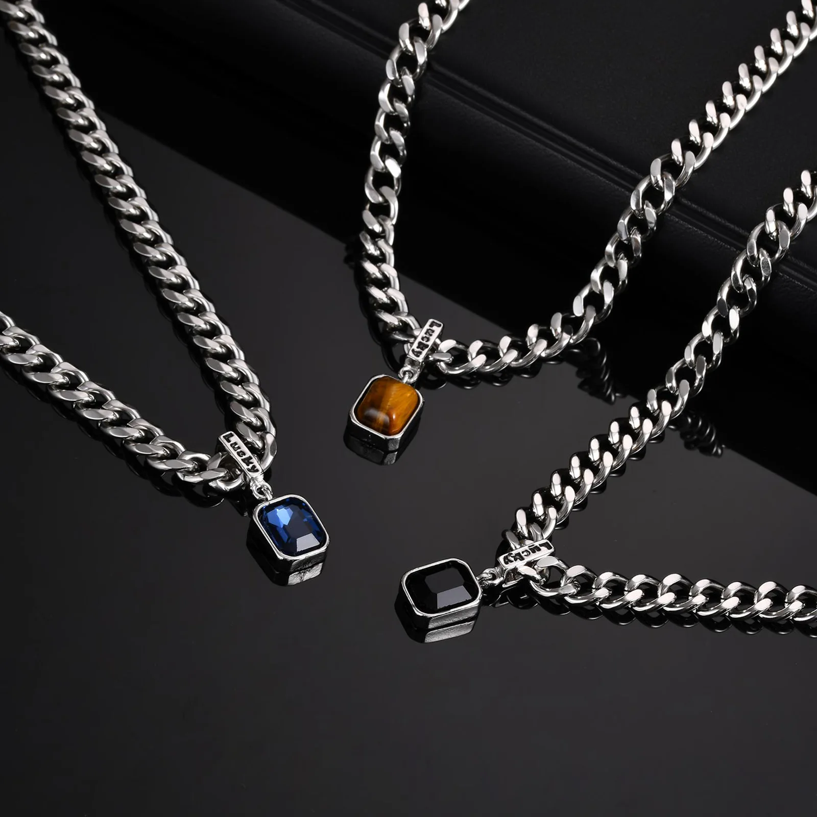 Bramart Collana Cubana Uomo Genero idea regalo compleanno - Idee Regali per lui Natale Festa Compleanno - Cofanetto con DEDICA incluso (Genero - Argento