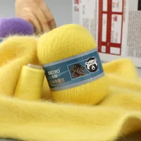 50g/ball Long Hair Mink Yarn 80% Angora Rabbit Yarn for Hand Knitting Mink Down Yarns 13s/2 Fluffy Wholesale 2