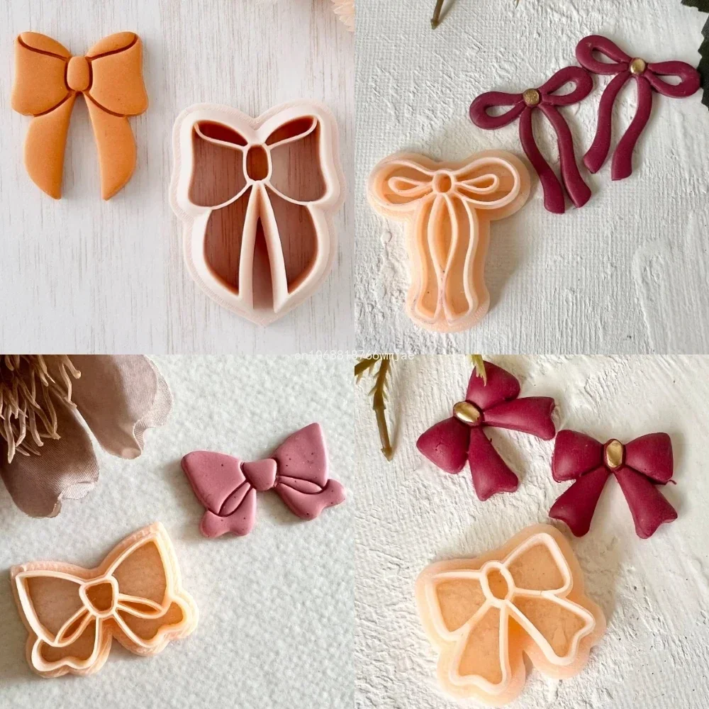 Bow Clay Cutters Valentine's Day Romantic Bowknot Polymer Clay Earring Moulds Dangle Pendant Jewelry Cutting Molds polymer clay cutter