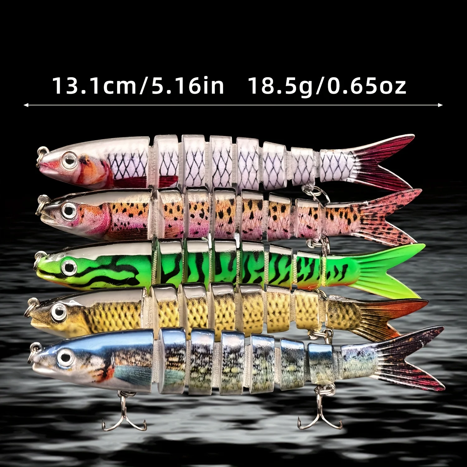 13.5cm Multi-Jointed Swimbait Crank Bait Bionic Artificial Bait for Freshwater and Saltwater Trout and Bass Fishing Fishing Hook