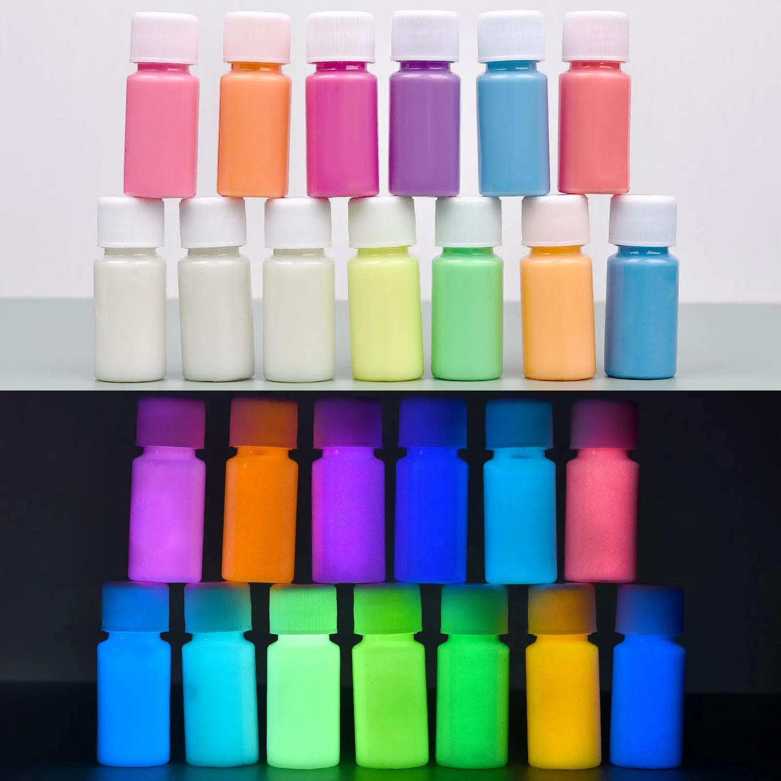 Luminous Glow-in-the-Dark Epoxy Resin & Glitter Pigment Kit for DIY Jewelry and Crafting