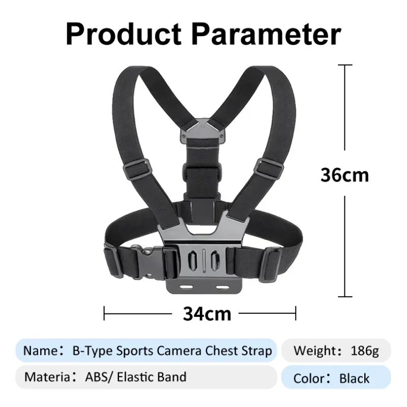 Description Picture 2 of itemHands-Free Sport Camera Chest Strap Mount Harness Strap Holder Cell Phone Clip Five-in-one Suit