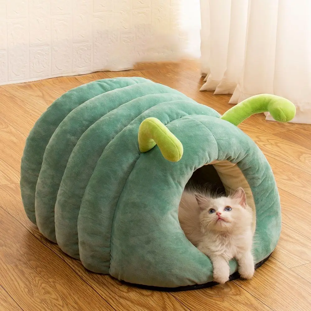 

Caterpillar Shape Caterpillar Shape Cat Bed Windproof Anti Slip Winter Closed Dog Nest Warm Soft Warm Dog Bed House Autumn