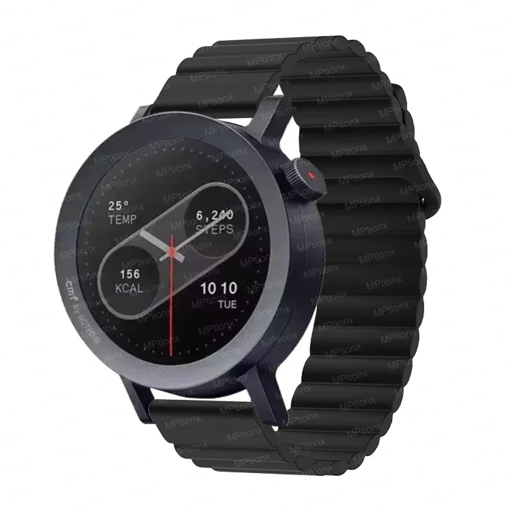 Silicone Sport Wristband for Smartwatch - 22mm Magnetic Loop Bracelet Accessory