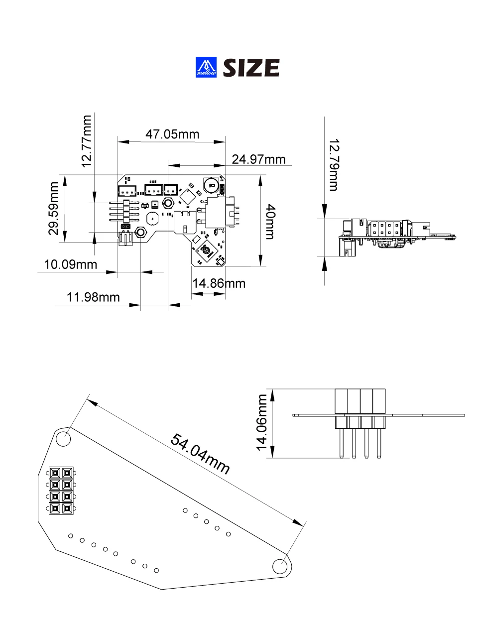 placa mellow para voron trident stealthburner extrusora klipper hotend canbus headtool usb