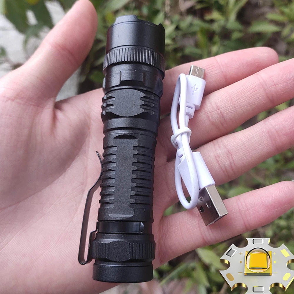 Powerful T6 LED Flashlight Super Bright Zoom Aluminum Alloy Portable Torch USB Rechargeable Outdoor Camping Tactical Flash Light pocket flashlights