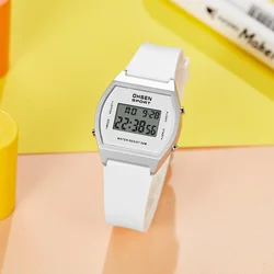 Women's White Waterproof Digital Sport Watch - Fashionable LED Alarm Clock Gift (White watch)