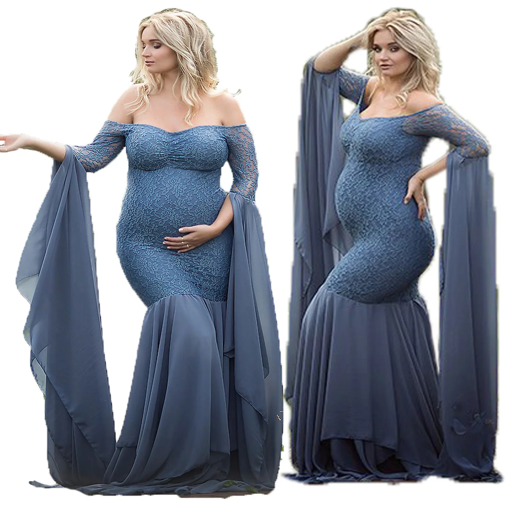 vestidos-de-maternidad-para-sesion-de-fotos-maxivestido-de-maternidad-con-volantes-de-sirena-hombros-descubiertos-accesorios-de-fotografia