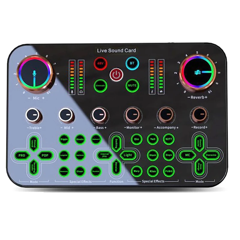 

K600 Sound Card Professional Live Broadcast Equipment Accessory Kit Audio Sound Card Mixer Mobile Phone Computer Universal