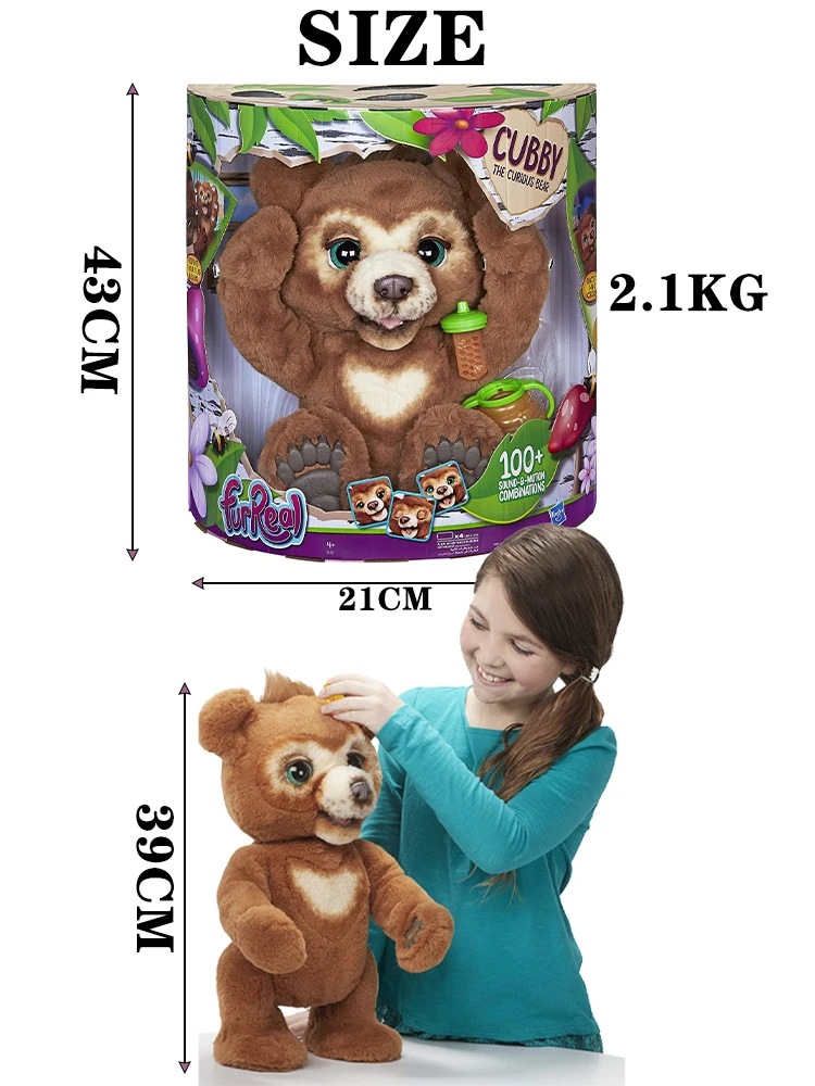 HASBRO FurReal Friends Peluche Interactive Cubby, l'Ours Curieux