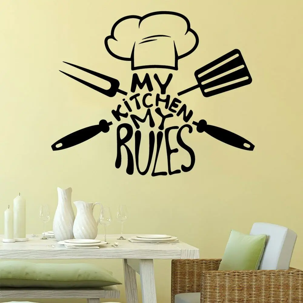 My Kitchen My Rules Wall Sticker Restaurant Kitchen Vinyl Wall Decal