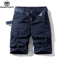 New Men Summer Outdoor Leisure Buttons Cargo Style Shorts Men Solid Straight Cotton Comfortable Fashion Design Short Pants Male 2