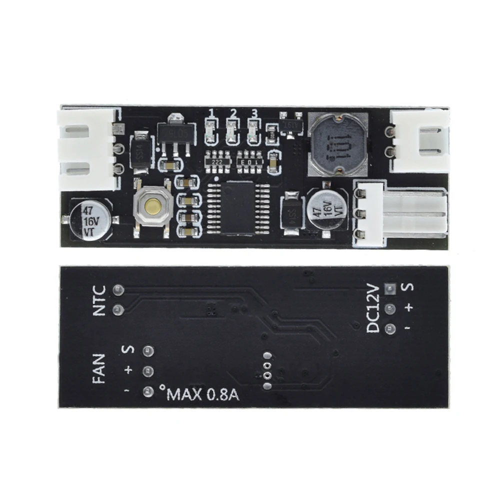 

Single-Channel DC12V 0.8A PWM 2-3 Wire Fan Temperature Control Speed Controller Chassis Computer Noise Reduction Module